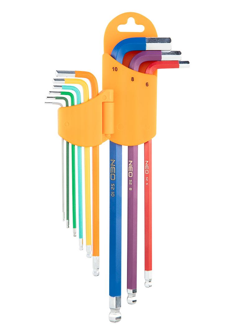 Klucze sześciokątne 1.5-10 mm, zestaw 9 szt.