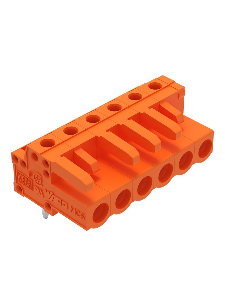 MCS-MIDI Classic gniazdo kątowe 6-bieg. pomarańczowe raster 5,08 mm