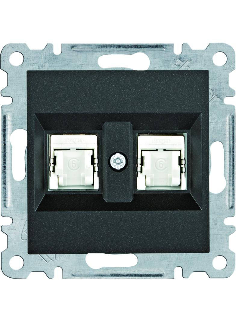 lumina Gniazdo komputerowe podwójne RJ45 kat.6 FTP, czarny