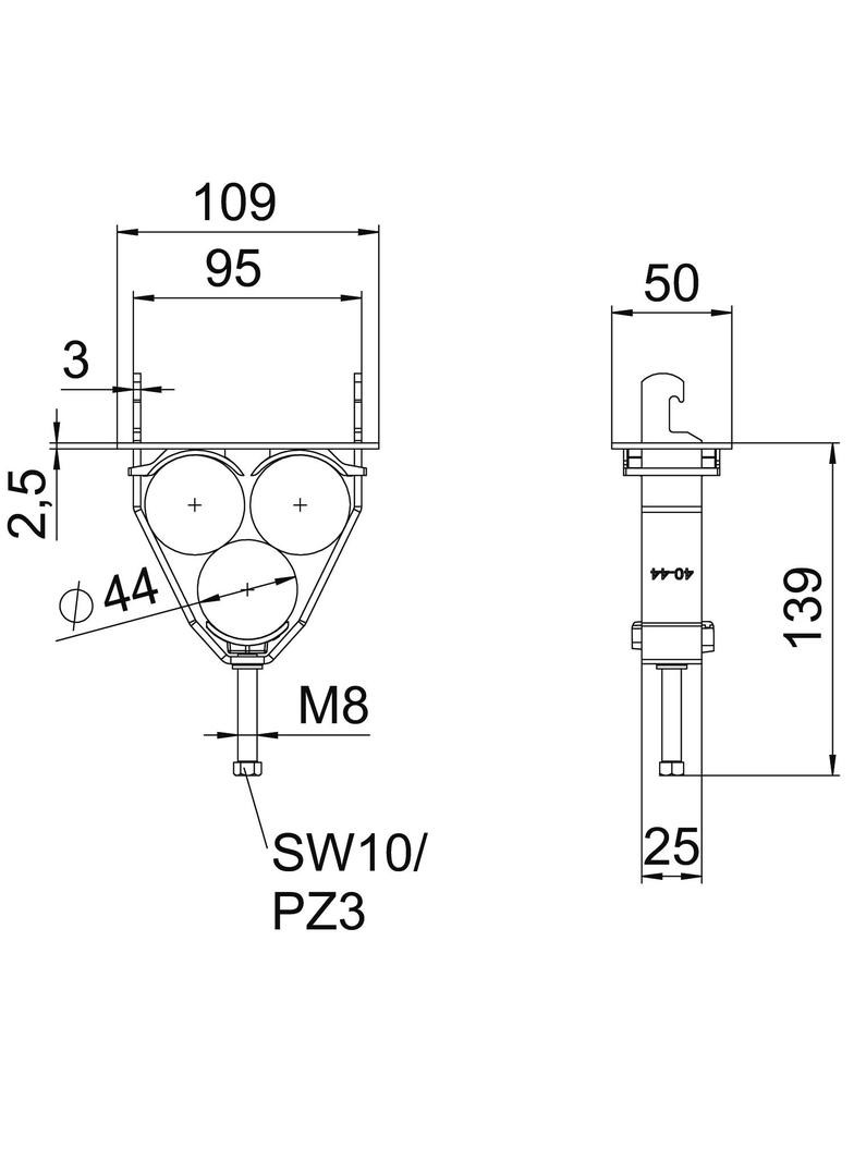 2056U/E, OBEJMY 40-44 DO 3 KABLI