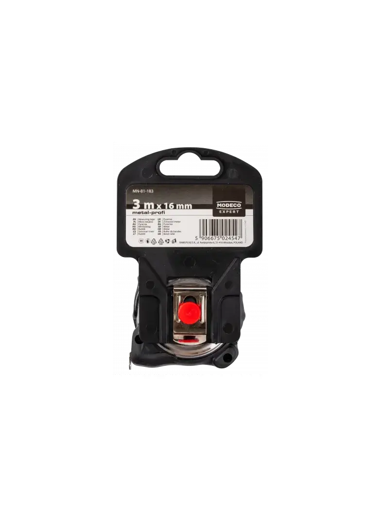 Miara miarka zwijana 3m x 16 mm metal profi MN-81-183 RAWLPLUG