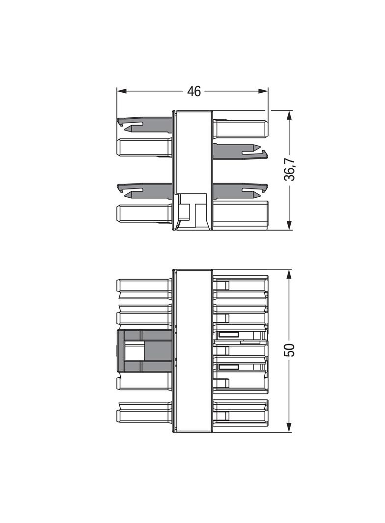 WINSTA MIDI rozgałęźnik 5-bieg. 3-torowy 1 x wtyk/3 x gniazdo