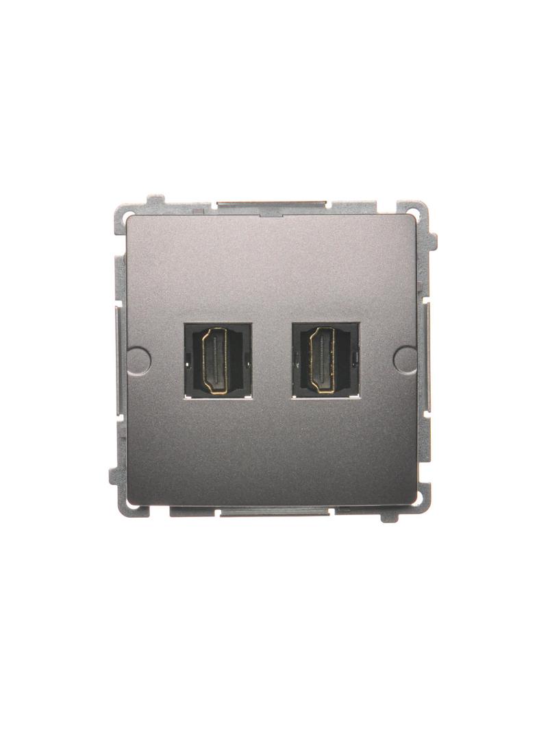 Simon Basic Gniazdo HDMI podwójne stal inox BMGHDMI2.01/21 KONTAKT