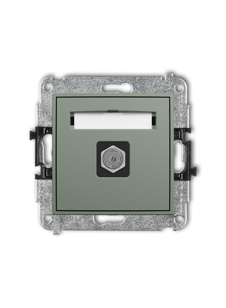 MINI Mechanizm gniazda antenowego pojedynczego typu F (SAT) niklowany szałwiowy