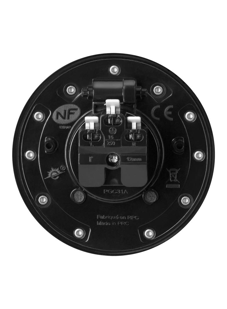 Hermetyczne gniazdo elektryczne okrągłe IP55 1x2P+Z(French) czarne OR-GM-9030/B ORNO