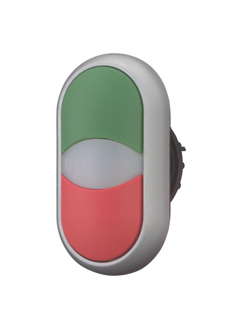 M22-DDL-GR Przycisk podwójny zielony/czerwony z samopowrotem i z możliwością podświetlenia 216698 EA