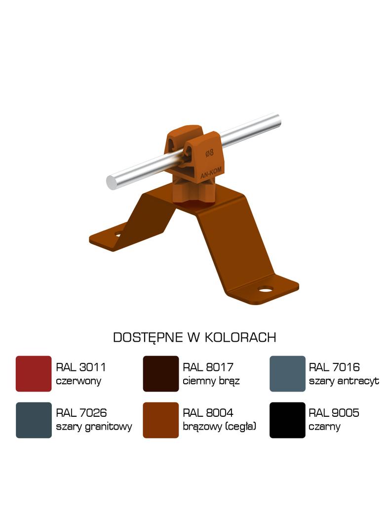 AN-11WN/LA/ Uchwyt przykręcany H=3,5cm Z-zatrzask /LA/ brązowy