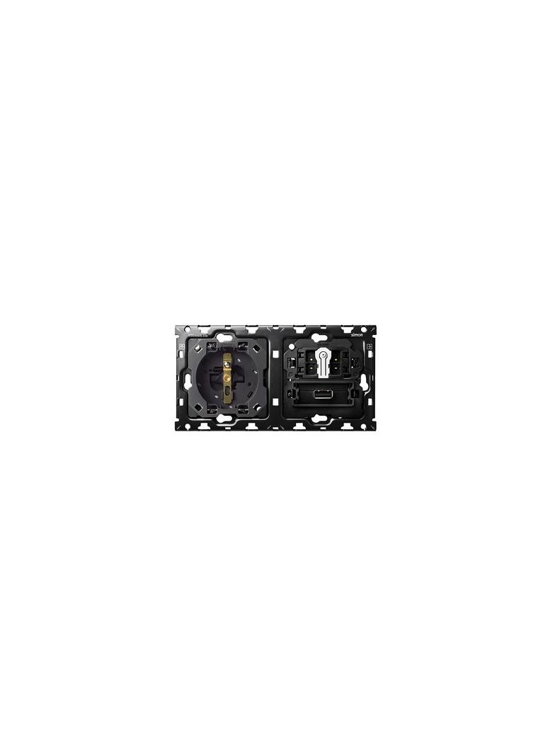 Simon 100 Zestaw 2-krotny: 1 gniazdo + 1 łącznik schodowy + 1 ładowarka USB SmartCharge 21 A 10010225-039 KONTAKT