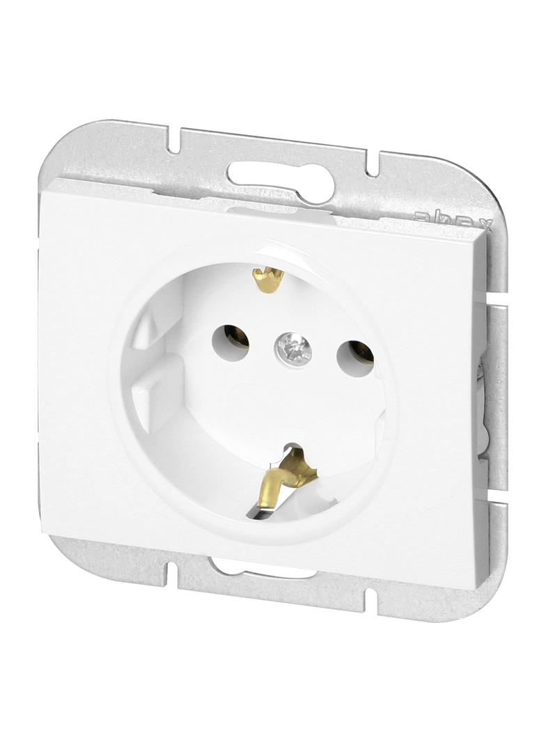 Gniazdo pojedyncze podtynkowe 2P+Z Schuko Onyx, 16A, 250V, PT-17O, biały