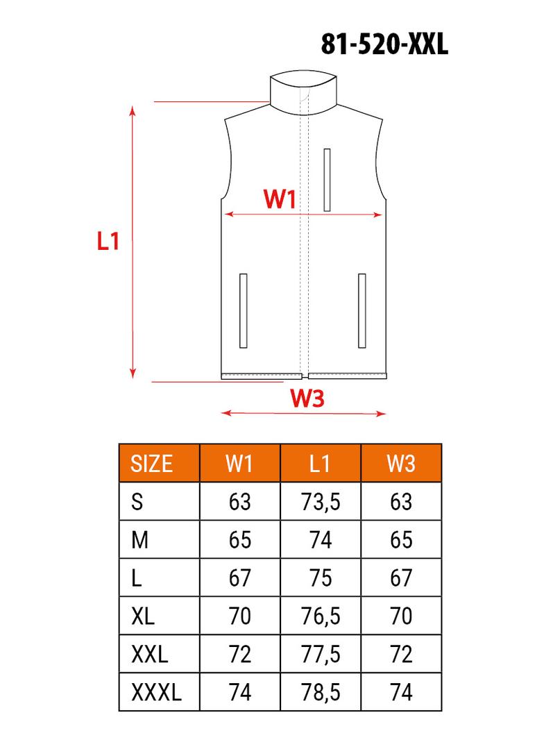 Bezrękawnik roboczy, dwustronny, jedna strona odblaskowa, rozmiar XXL/58