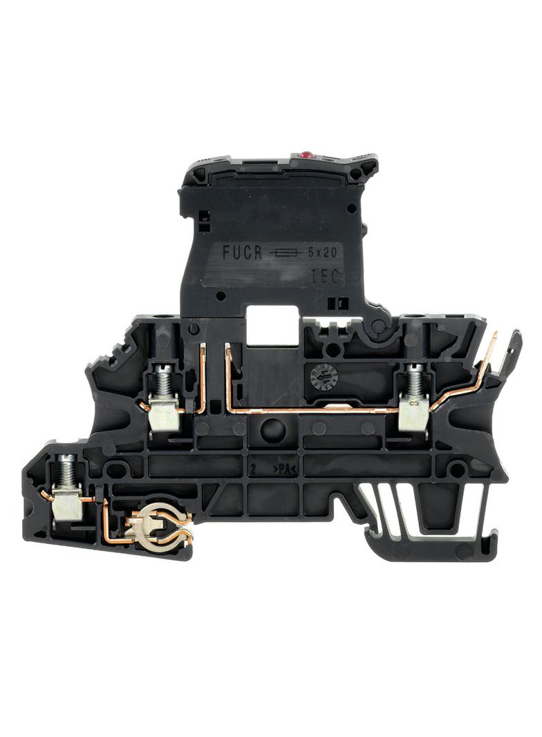 WMF 2.5 FU BLZ PE 100-250V SW Złączka szynowa z bezpiecznikiem /50szt./ WEIDMULLER
