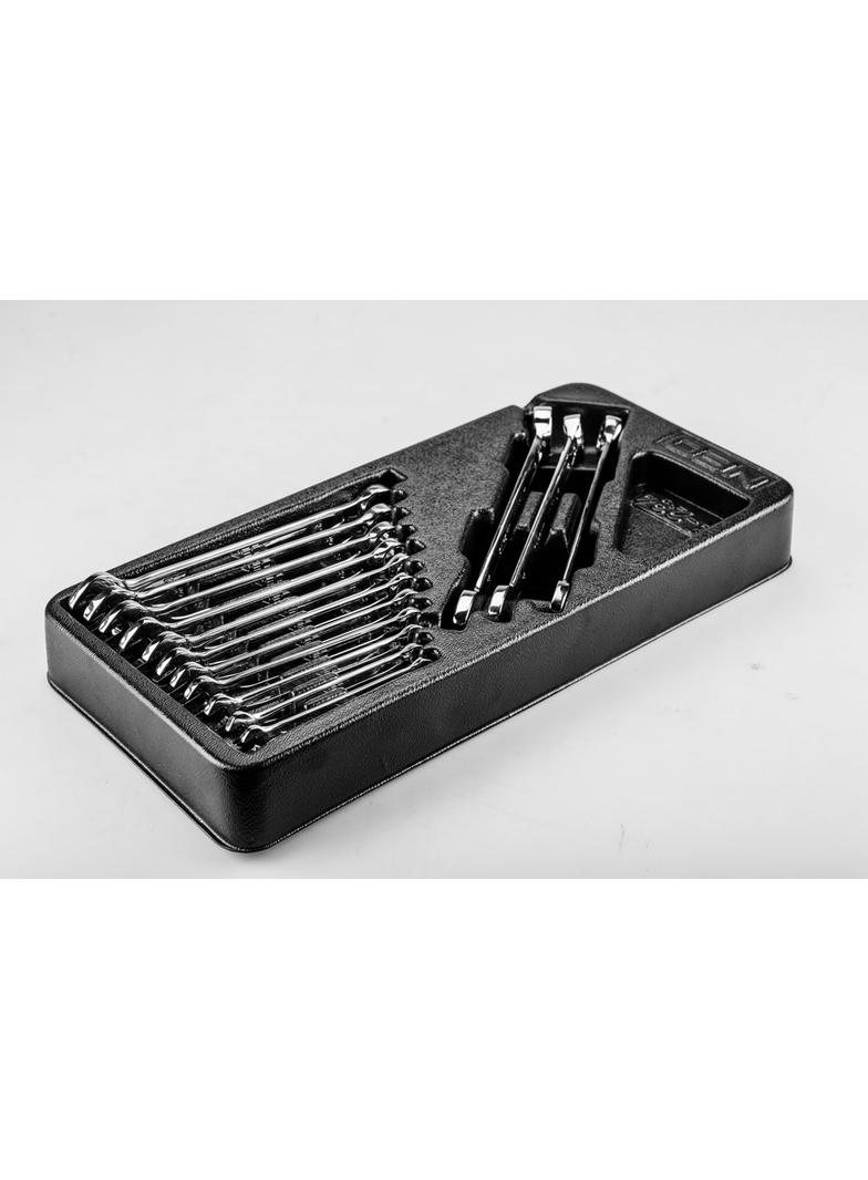 Klucze płasko-oczkowe 6-19 mm, zestaw 14 szt., wkładka