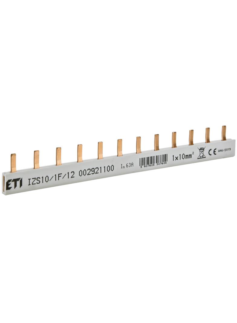 Szyna łączeniowa sztyftowa 1P 63A 10mm2 (12 mod.) IZS10/1F/12 (0,21) 002921100 ETI