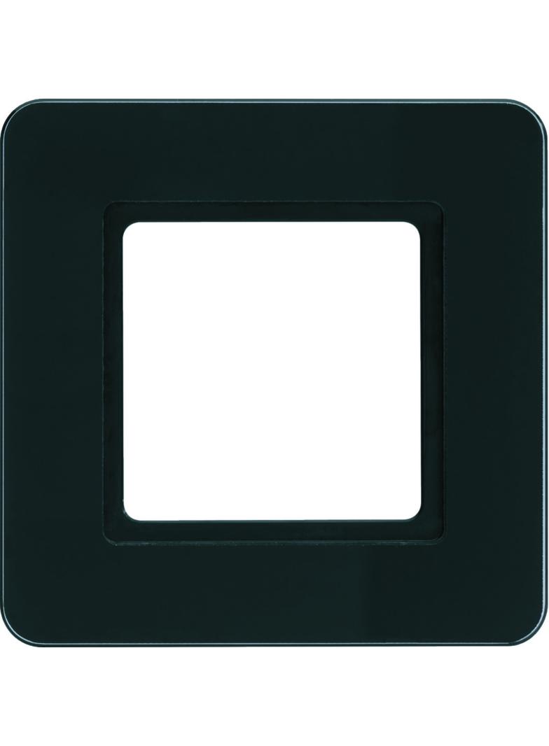 Q.7 Ramka 1-krotna do modułu podświetlenia LED, szkło, czarne 10116176 HAGER