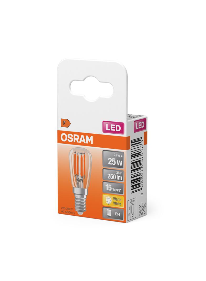 LED T26 25 CL 2,8W 827 230V FIL E14 LEDVANCE