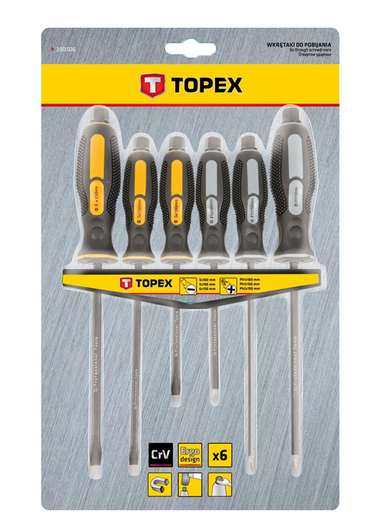 Wkrętaki do pobijania, zestaw 6 szt.