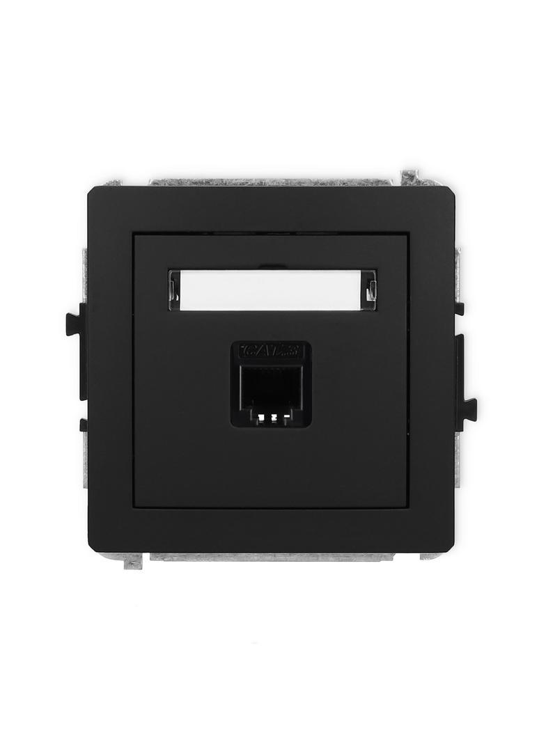 DECO Mechanizm gniazda telefonicznego pojedynczego 1xRJ11, 4-stykowy, beznarzędziowe czarny mat