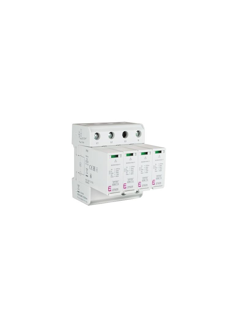 Ogranicznik przepięć T1+T2 (B+C) - iskiernik TEC GSM T12 275/25 3+1 002440610 ETI