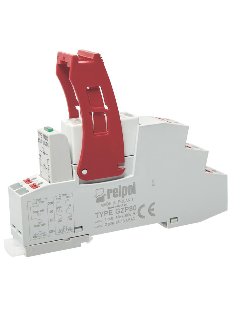 Przekaźnik interfejsowy Push‑in 2P 8A 24V AC AgNi PI84‑024AC‑M91G‑PS‑2012 864834 RELPOL