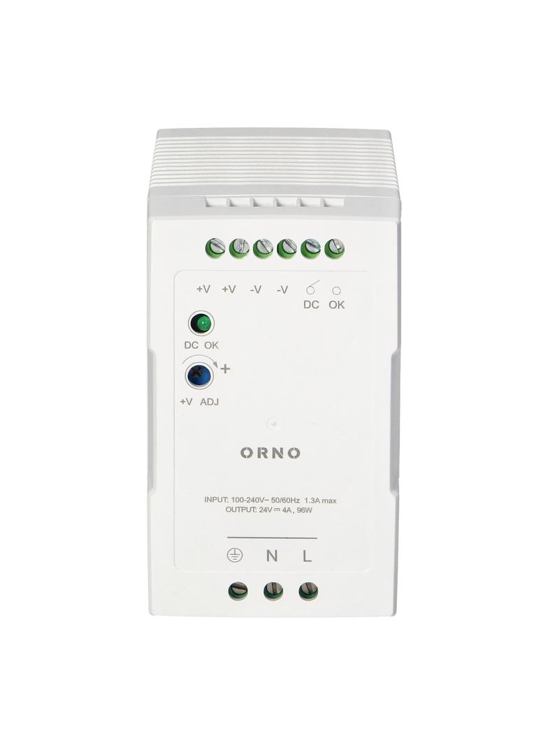 Zasilacz przemysłowy na szynę DIN 24VDC 4A 96W obudowa z tworzywa sztucznego OR-PSU-1664 ORNO