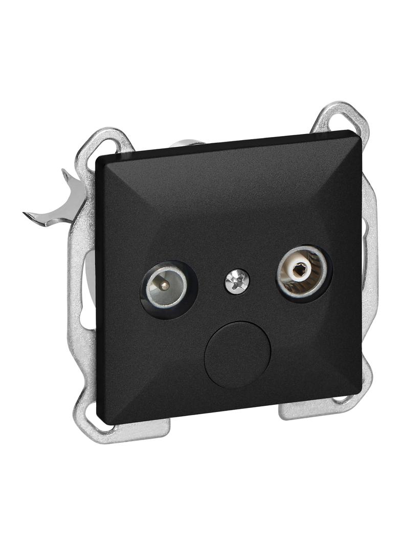 Gniazdo abonenckie "RTV" Pearl, 1,5dbt, GAP-P/K, czarny