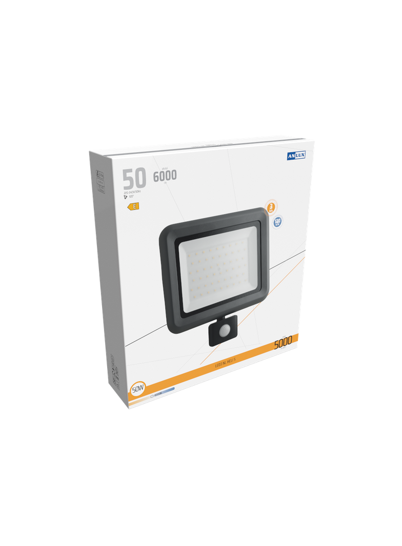 NAŚWIETLACZ LED HELI2 50W Z CZUJNIKIEM RUCHU IP65 120LM/W NEUTRALNY