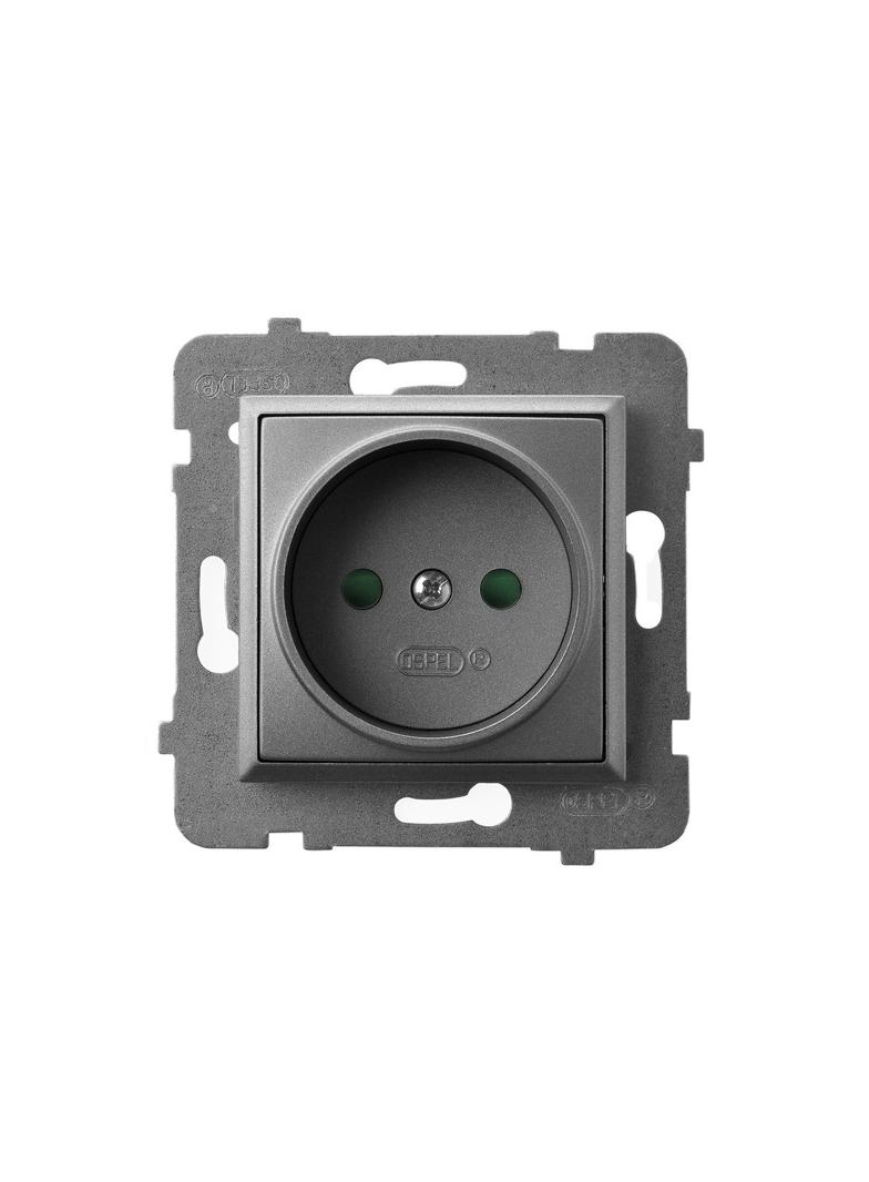 ARIA Gniazdo pojedyncze z przesłonami torów prądowych - kolor szary mat