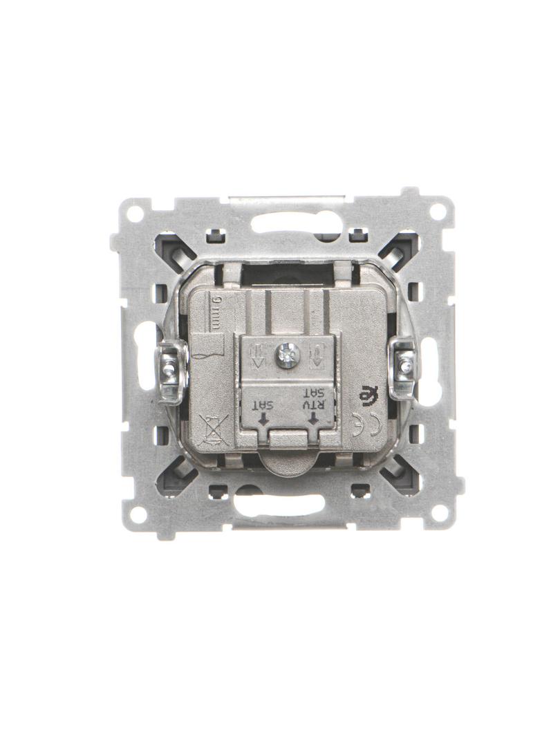 Simon 55 Gniazdo antenowe satelitarne podwójne SAT-SAT-RTV 2x Wejście: 5 MHz÷2,4 GHz Grafitowy mat