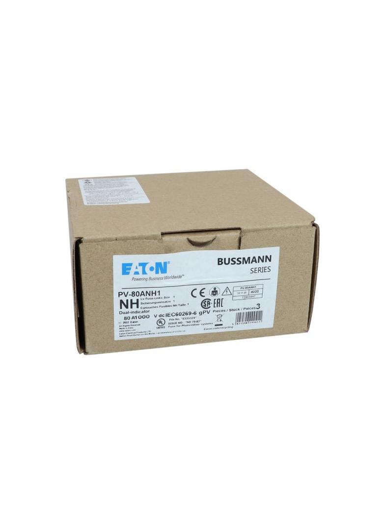 PV-80ANH1 Wkładka PV NH 80A 1000V DC PV rozmiar 1 podwójny wskaźnik PV-80ANH1 EATON