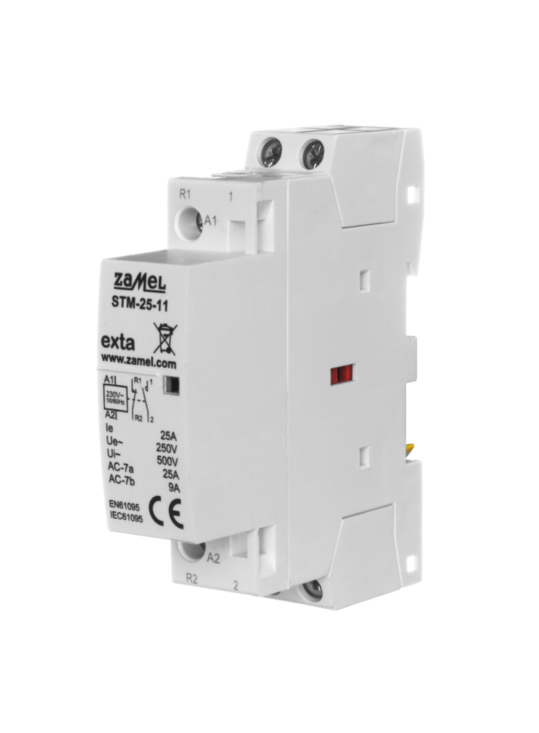 STYCZNIK MODUŁOWY INSTALACYJNY 25A, 1xNO + 1xNC, 230V AC, TYP: STM-25-11