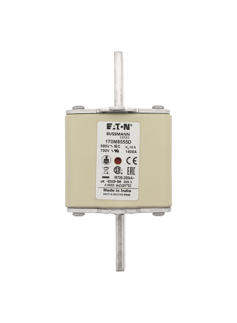 1400A 690V aR DIN 3 HSDNH FUSE Wkładka szybka 1400A AC 690V DIN 3 aR DIN IEC podwójny wskaź 170M8555