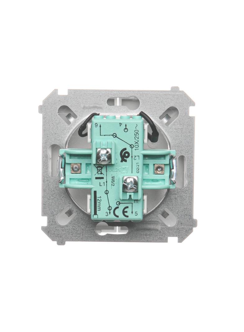 Simon Basic Łącznik schodowy podwójny z podświetleniem LED 10A 250V zaciski śrubowe biały BMW6/2L.01/11 KONTAKT