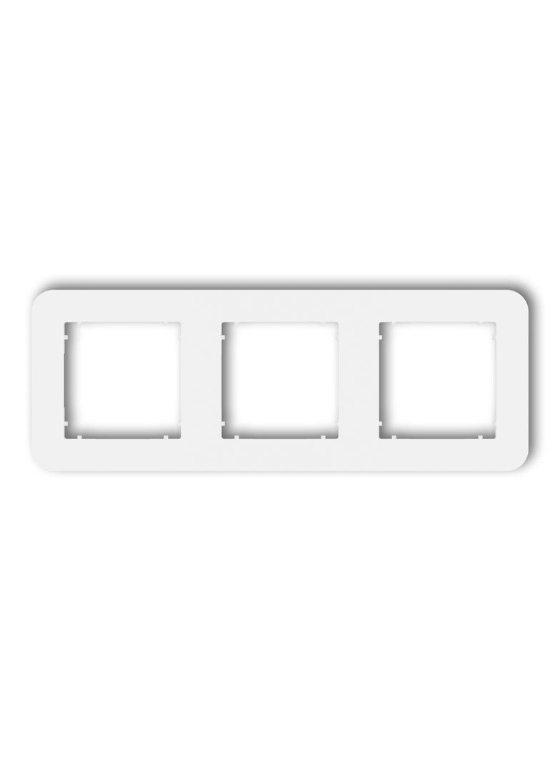 MINI Ramka uniwersalna potrójna zaokrąglona z tworzywa biały mat