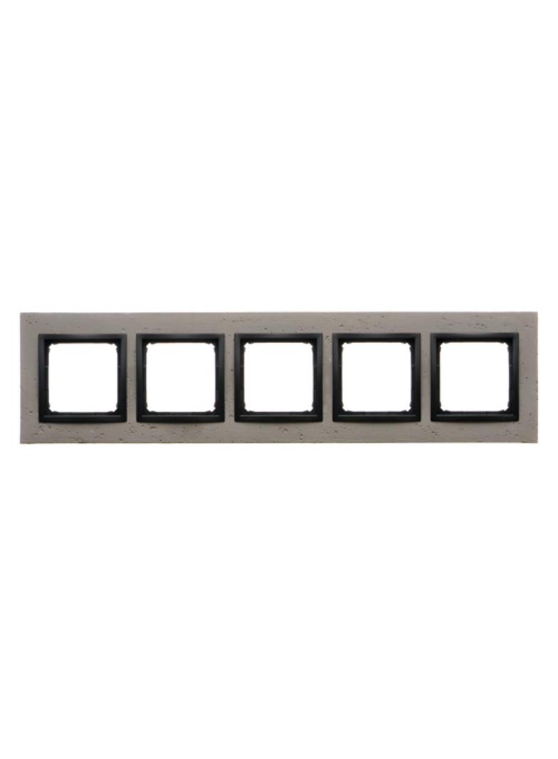 Simon 54 NATURE WMDZ-0150xS-098 Ramka 5-krotna Nature-Beton, CZARNY CHARAKTER, IP20/IP44. (IP44-nale DRN5/98 KONTAKT