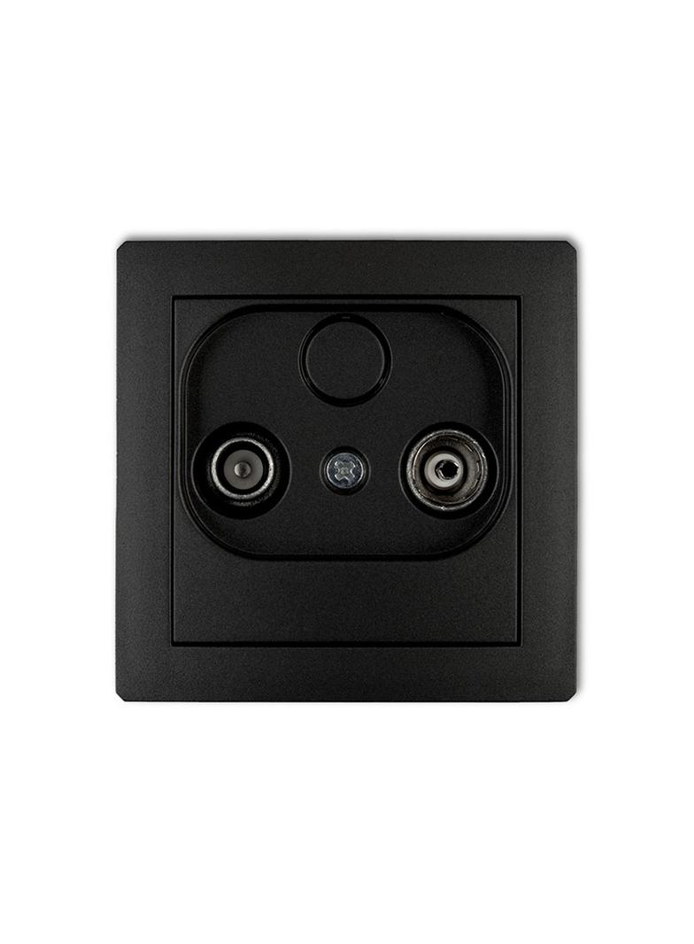 DECO Mechanizm gniazda abonenckiego RTV przelotowego 12dB czarny mat