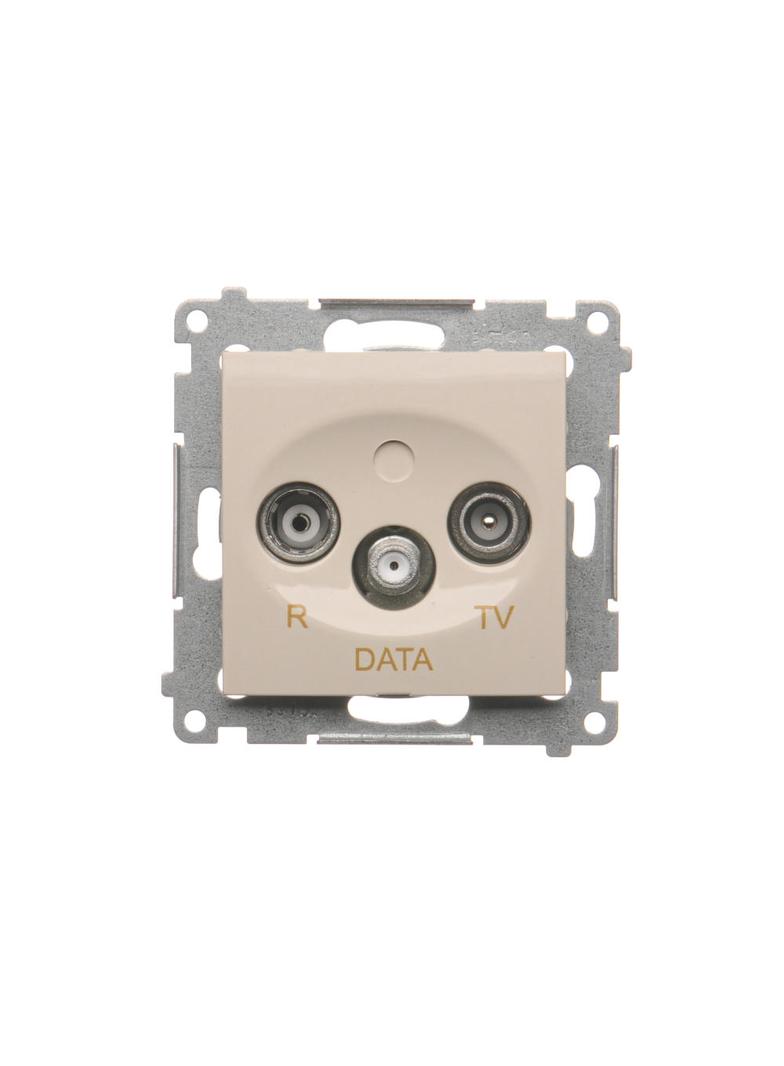 Simon 54 Gniazdo R-TV-DATA kremowy