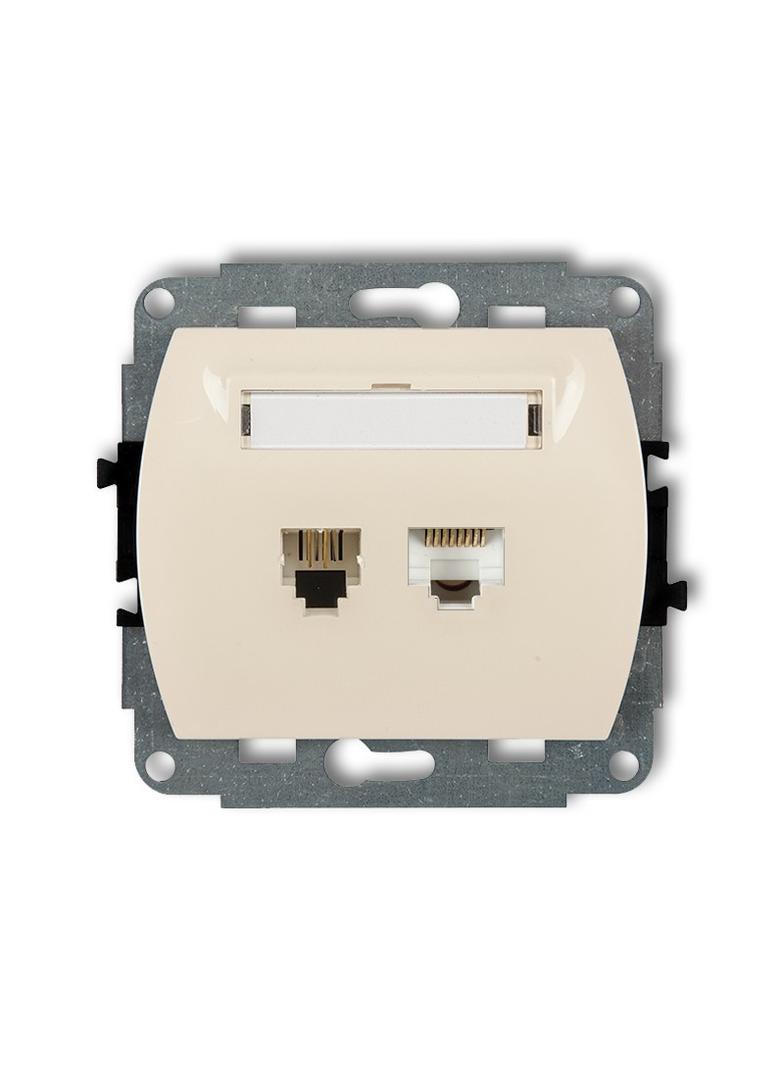 TREND Mechanizm gniazda telefonicznego pojedynczego 1xRJ11 + komputerowego pojedynczego 1xRJ45, kat.