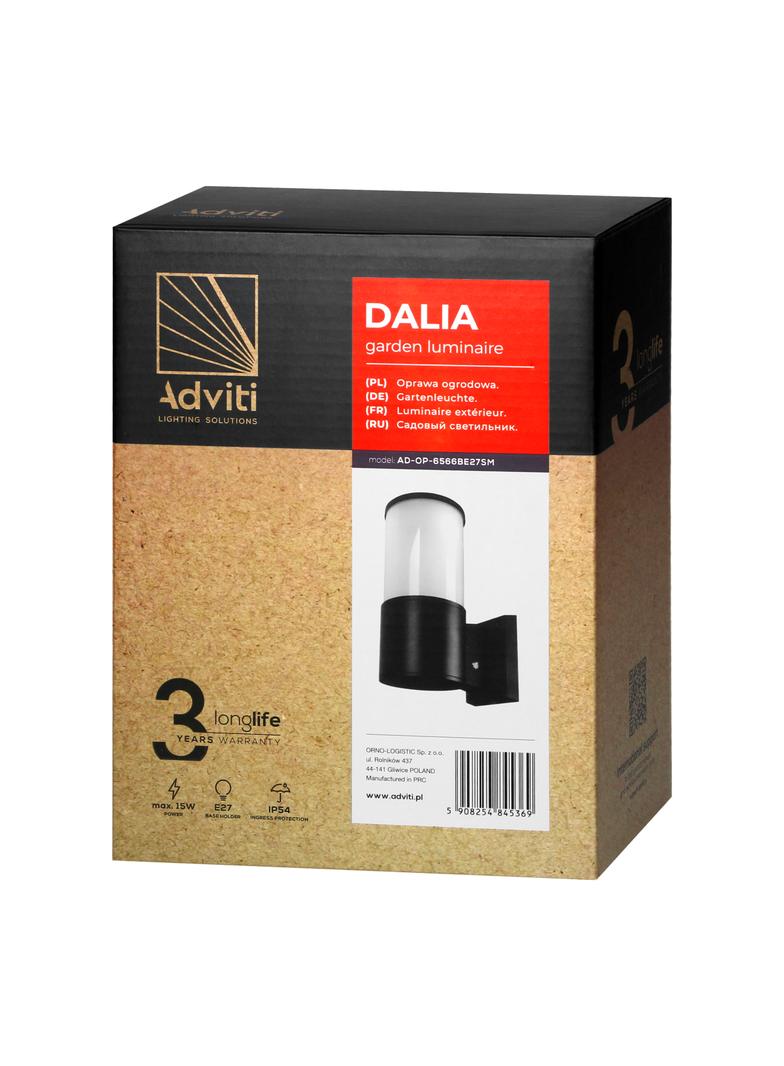 DALIA oprawa ogrodowa E27 max. 15W IP54 czarna AD-OP-6566BE27SM ORNO