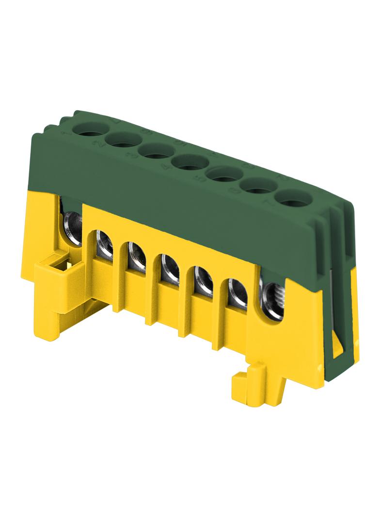 Listwa zaciskowa izolowana PRO PE, 7 przewodów, zielony