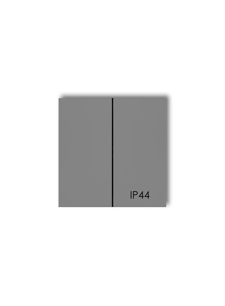 Klawisze podwójne do łączników IP44 ICON, MINI (komplet dwóch klawiszy), szary mat 27MKLH-2 KARLIK