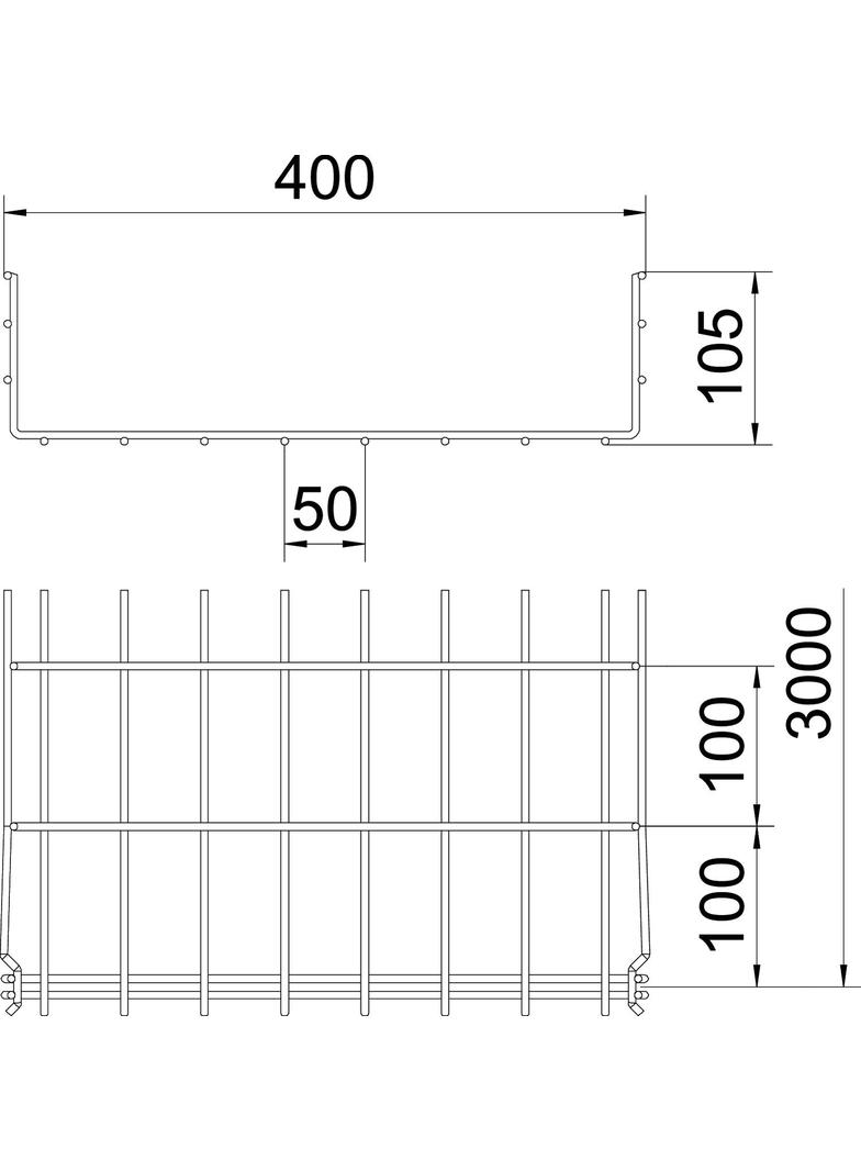 KORYTKO SIATKOWE GRM 105X400MM V
