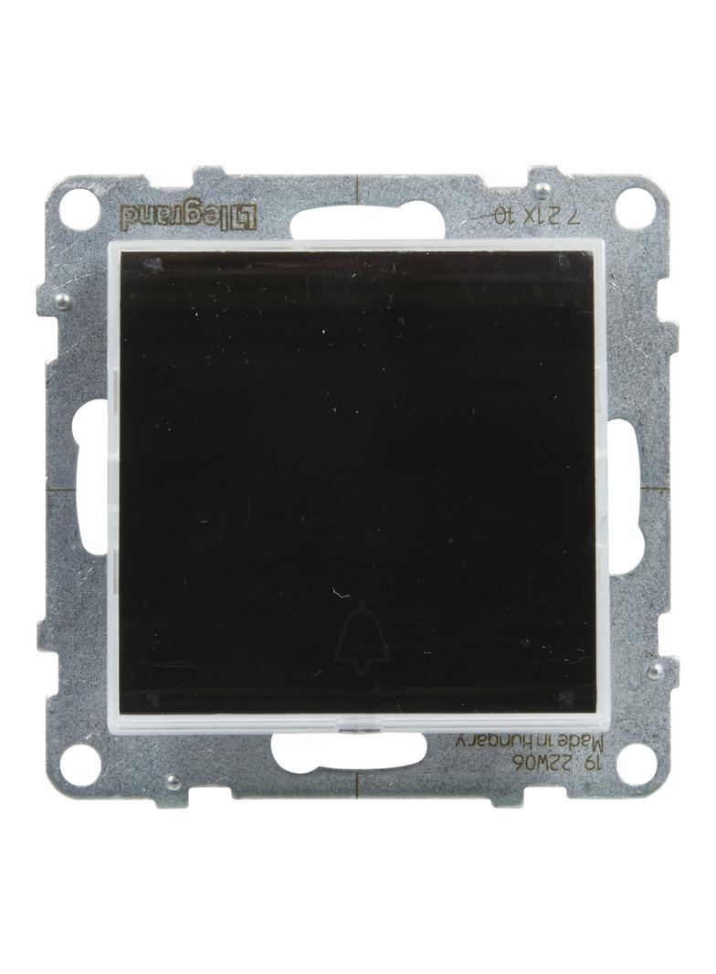 SUNO - Przycisk pojedynczy z podświetleniem - 6 A - 250 V~ - zaciski automatyczne, Czarny, Legrand