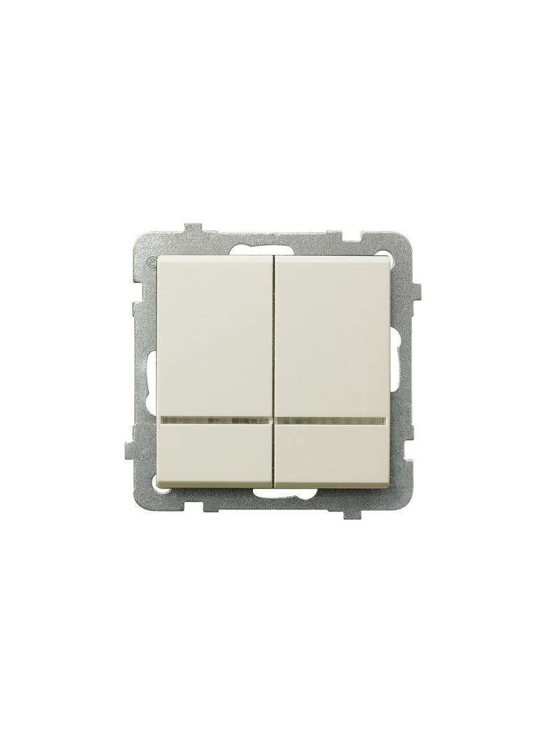 SONATA Łącznik dwugrupowy świecznikowy z podświetleniem pomarańczowym - kolor ecru