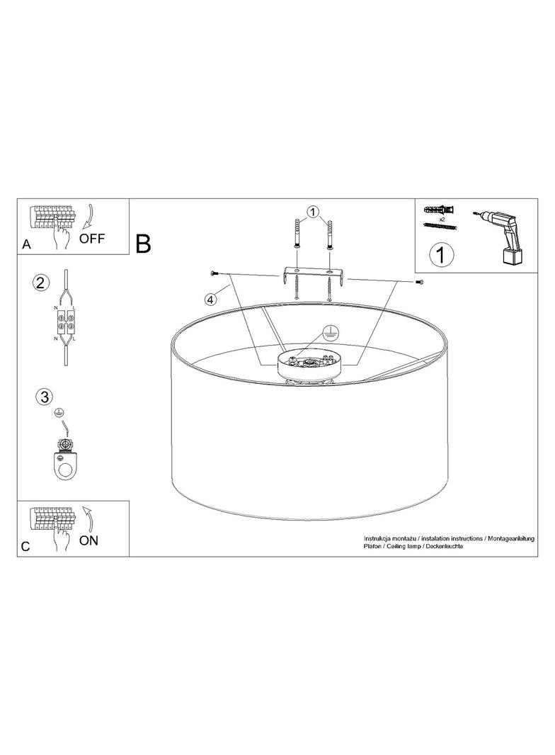 Plafon TELESTO biały/ciemny brąz