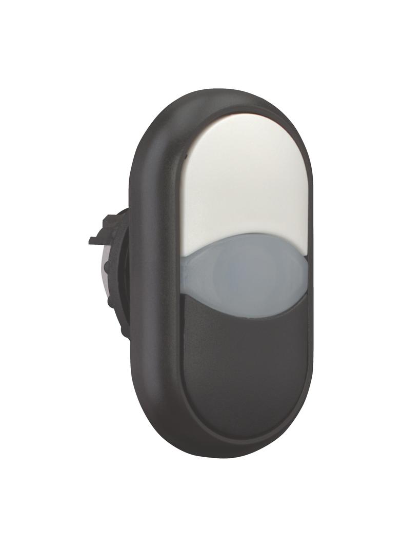 M22S-DDL-WS Napęd przycisku podwójny biało/czarny z podświetleniem z samopowrotem 216705 EATON