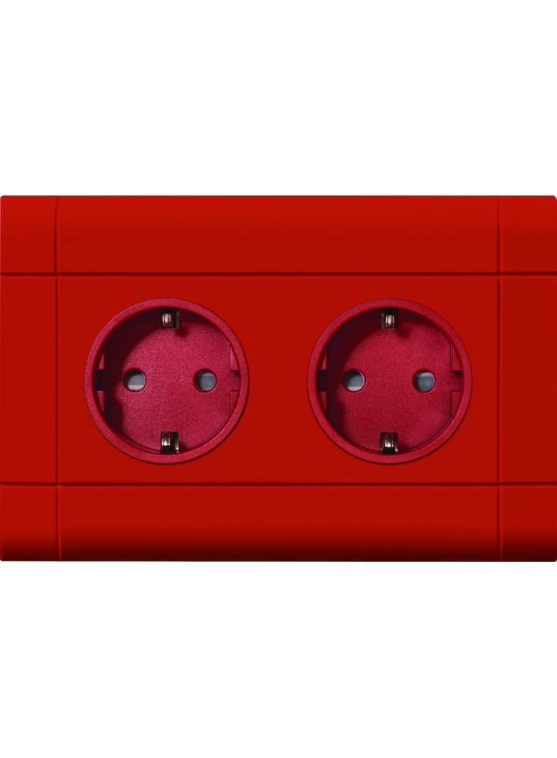 tehalit.WA Gniazdo SCHUKO 2-krotne WAGO C-profil czerwony GS20003020 HAGER