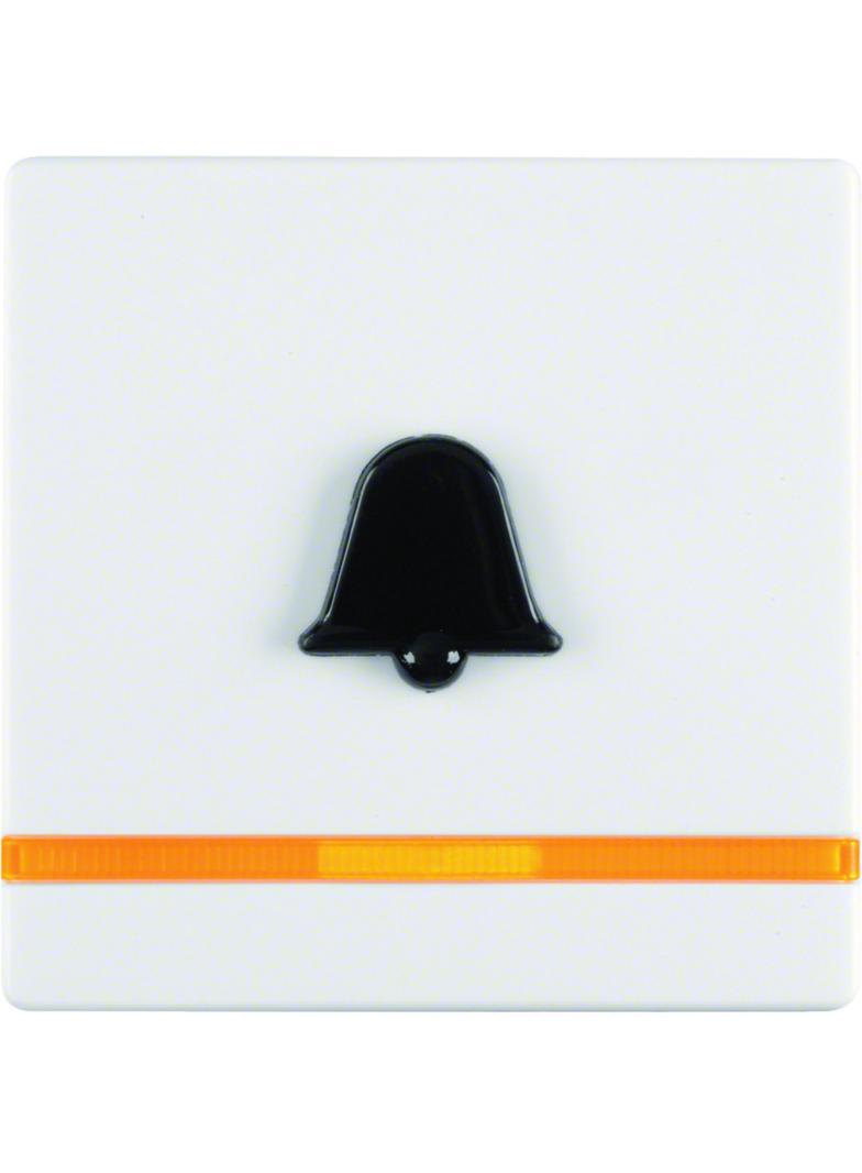 BERKER Q.x Klawisz z pomarańczową soczewką i wyczuwalnym symbolem dzwonek biały aksamita 16516059 HA