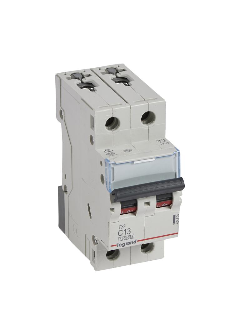WYŁĄCZNIK NADPRĄDOWY S 312 2P C 13A 10000A SERII TX3, Legrand