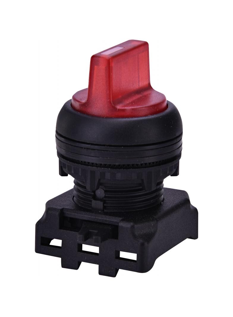 EGS3I-NN-R - Napęd pokrętny piórkiem 3 położeniowy, bez powrotu, podświetlany -Czerwony