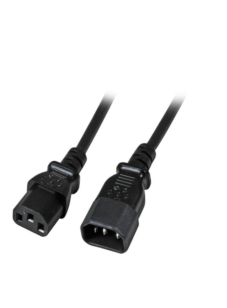 Przedłużacz C14 180° - C13 180° 1m czarny